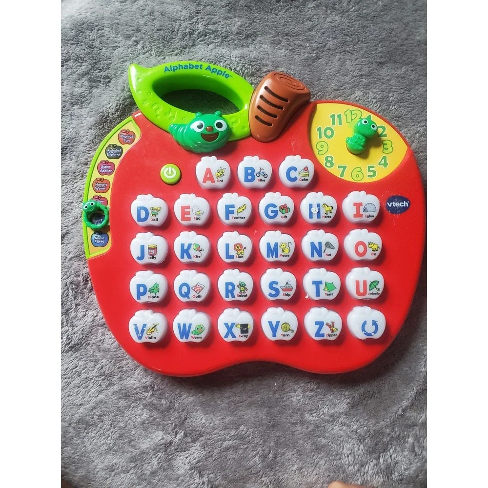 VTECH 1010 ALPHABET APPLE Learning Toy ABCs Phonics LIGHTS AND MUSIC! Used